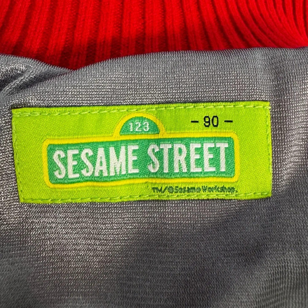 Sesame Street Elmo Puffer Sweater Jacket Kids 90 Red Hybrid Zip Up Kidcore
